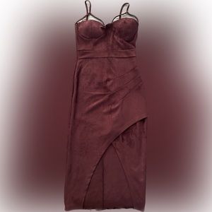 Small new velvet feel burgundy dress